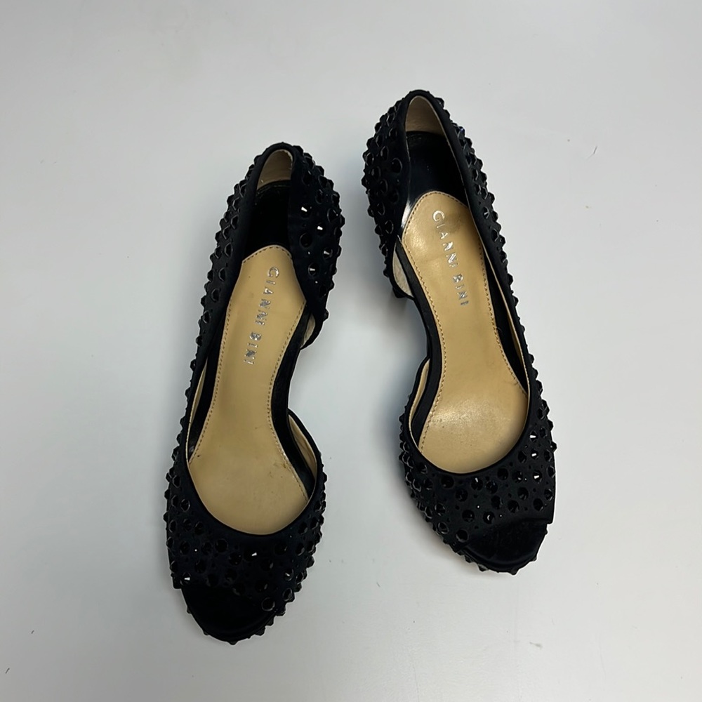 Gianni Bini black rhinestone platform heels.